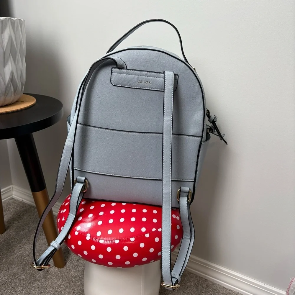 CALPAK Kaya Faux Leather Light Blue Backpack